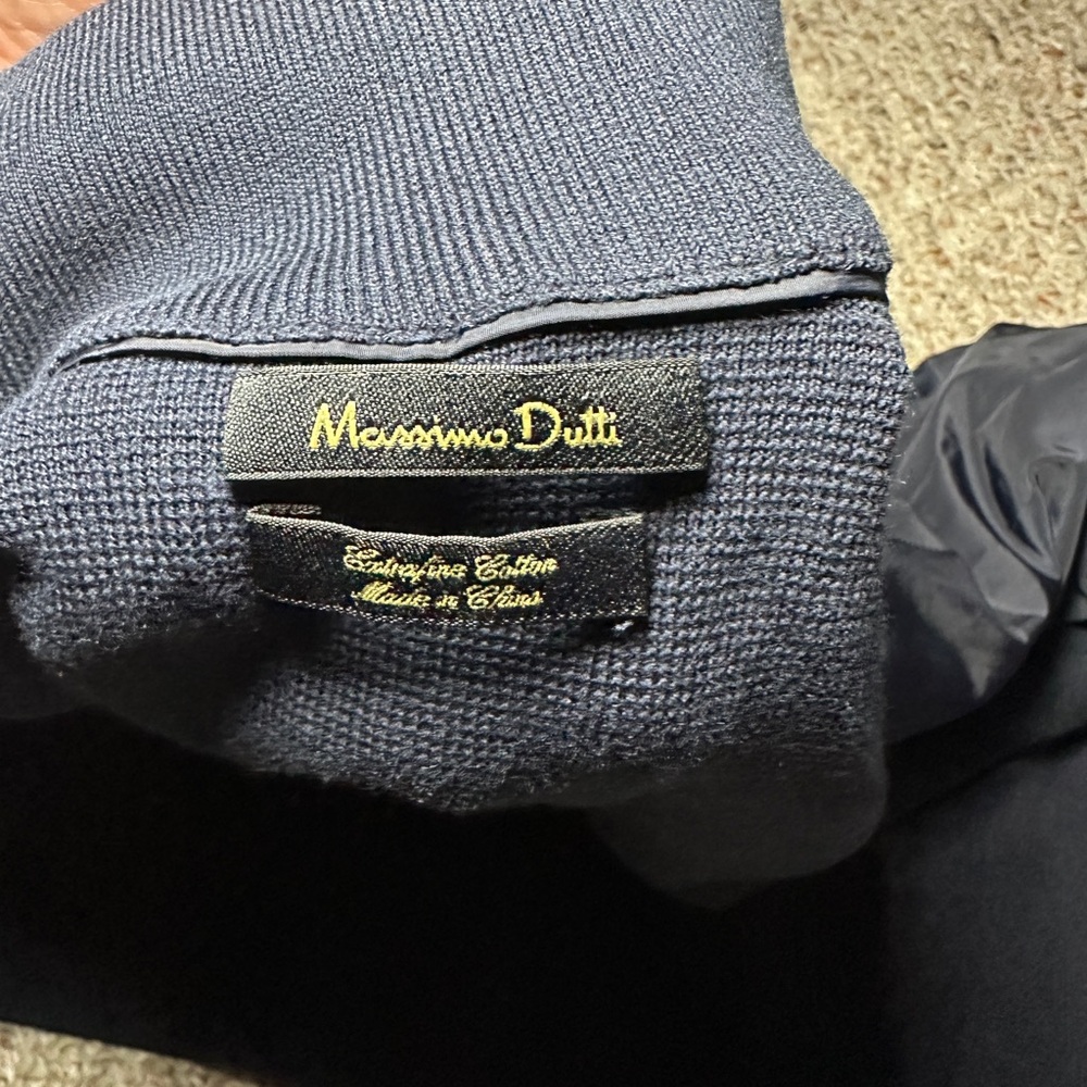 Massimo Dutti Men Contrast Technical Jacket with navy knit -L - Picture 5 of 7